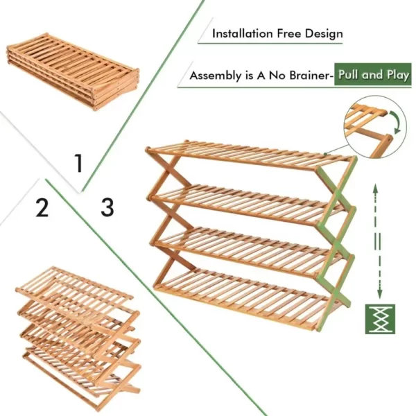 wooden shoe rack